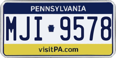 PA license plate MJI9578