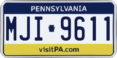 PA license plate MJI9611