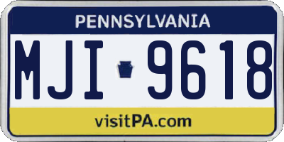 PA license plate MJI9618