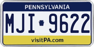 PA license plate MJI9622