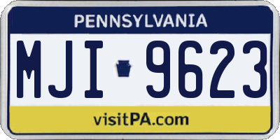 PA license plate MJI9623