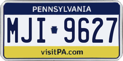 PA license plate MJI9627