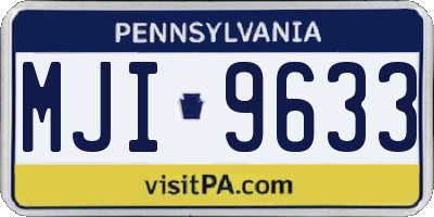 PA license plate MJI9633
