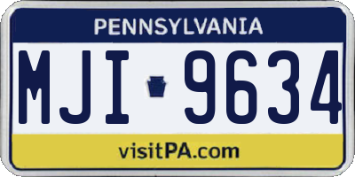 PA license plate MJI9634