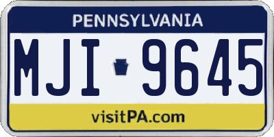 PA license plate MJI9645