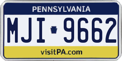 PA license plate MJI9662