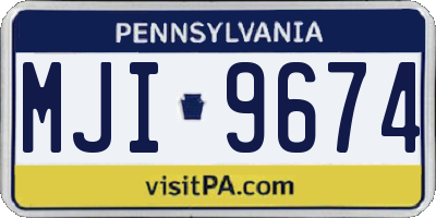 PA license plate MJI9674