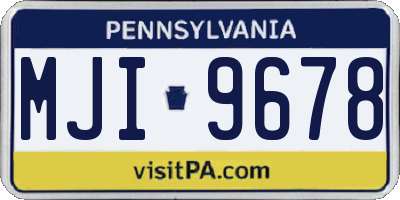 PA license plate MJI9678