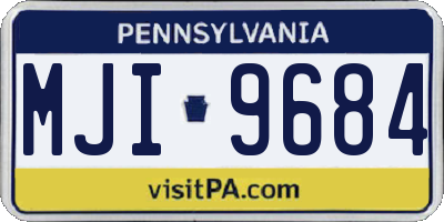 PA license plate MJI9684