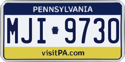 PA license plate MJI9730