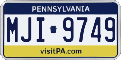 PA license plate MJI9749