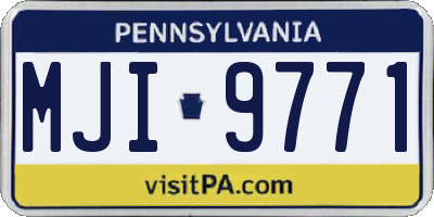 PA license plate MJI9771