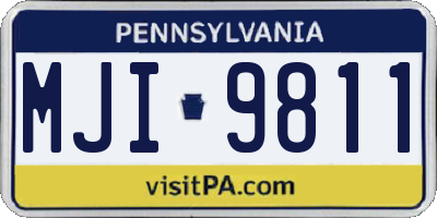 PA license plate MJI9811