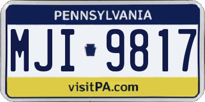 PA license plate MJI9817