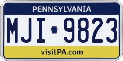 PA license plate MJI9823