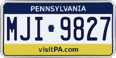 PA license plate MJI9827