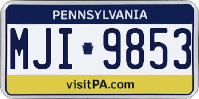 PA license plate MJI9853