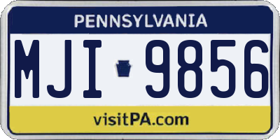 PA license plate MJI9856