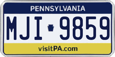 PA license plate MJI9859