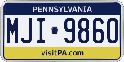 PA license plate MJI9860
