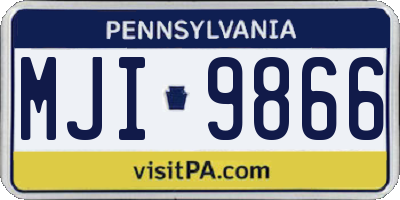 PA license plate MJI9866