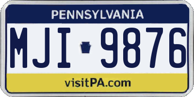 PA license plate MJI9876