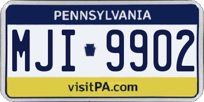 PA license plate MJI9902