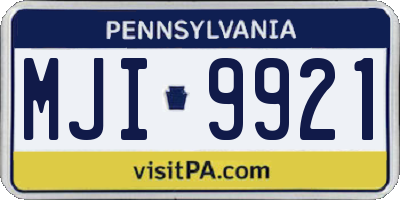 PA license plate MJI9921
