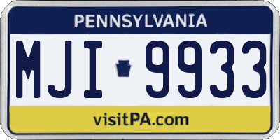 PA license plate MJI9933