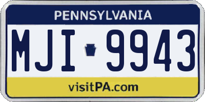 PA license plate MJI9943