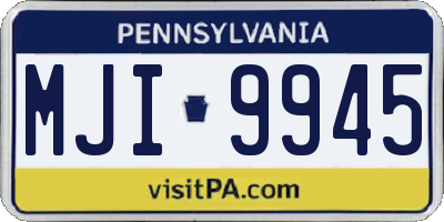 PA license plate MJI9945