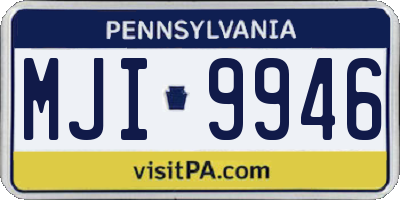 PA license plate MJI9946