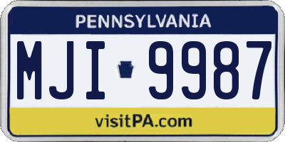 PA license plate MJI9987