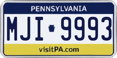 PA license plate MJI9993