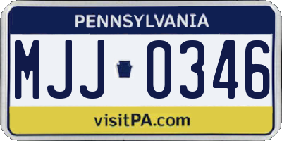 PA license plate MJJ0346