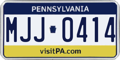 PA license plate MJJ0414