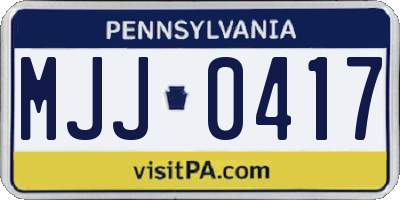 PA license plate MJJ0417