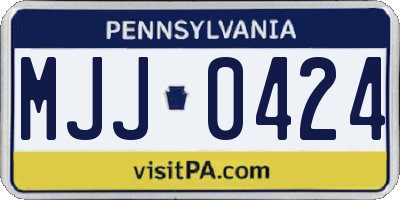 PA license plate MJJ0424