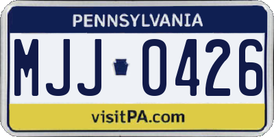 PA license plate MJJ0426