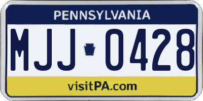 PA license plate MJJ0428
