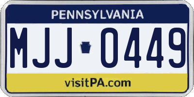 PA license plate MJJ0449