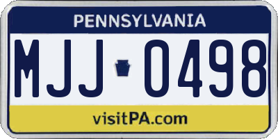 PA license plate MJJ0498