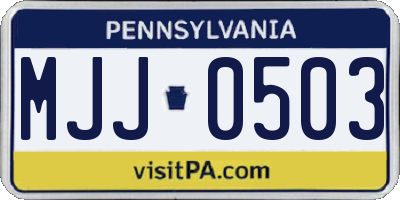 PA license plate MJJ0503