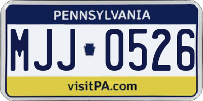 PA license plate MJJ0526
