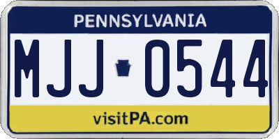 PA license plate MJJ0544
