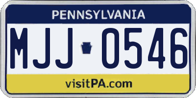 PA license plate MJJ0546