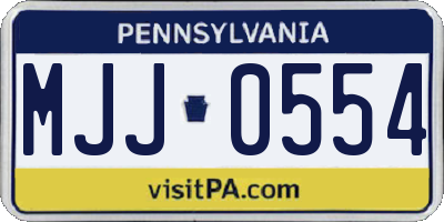 PA license plate MJJ0554