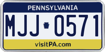 PA license plate MJJ0571