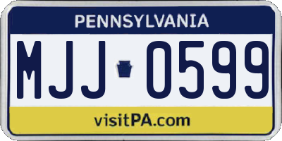 PA license plate MJJ0599