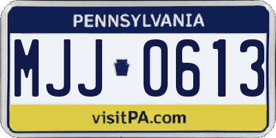 PA license plate MJJ0613